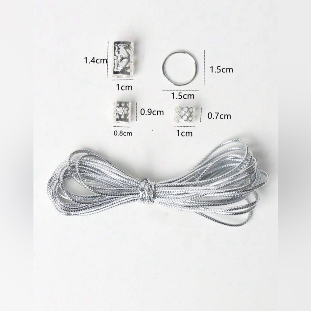 43pcs Silver Hair Rings Accessory Set - Picture 3 of 4